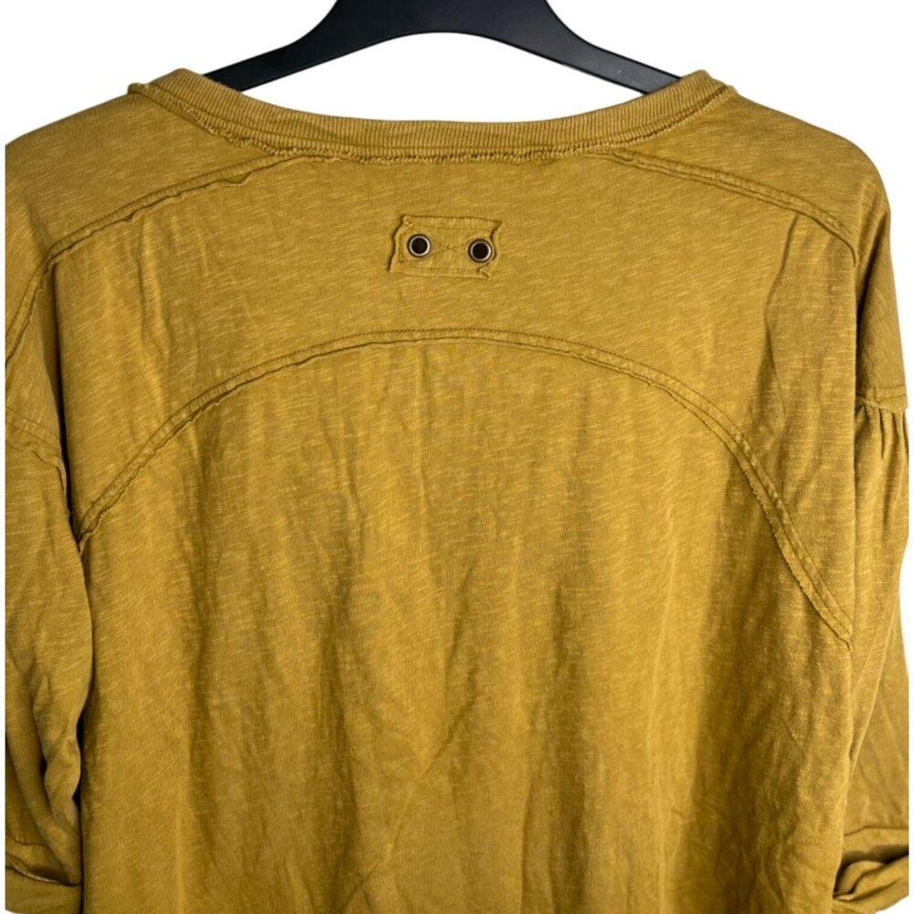 Free People We The Free Redone Tee In Adriatic Sea Mustard Womens 3/4 Sleeve S - Picture 10 of 13